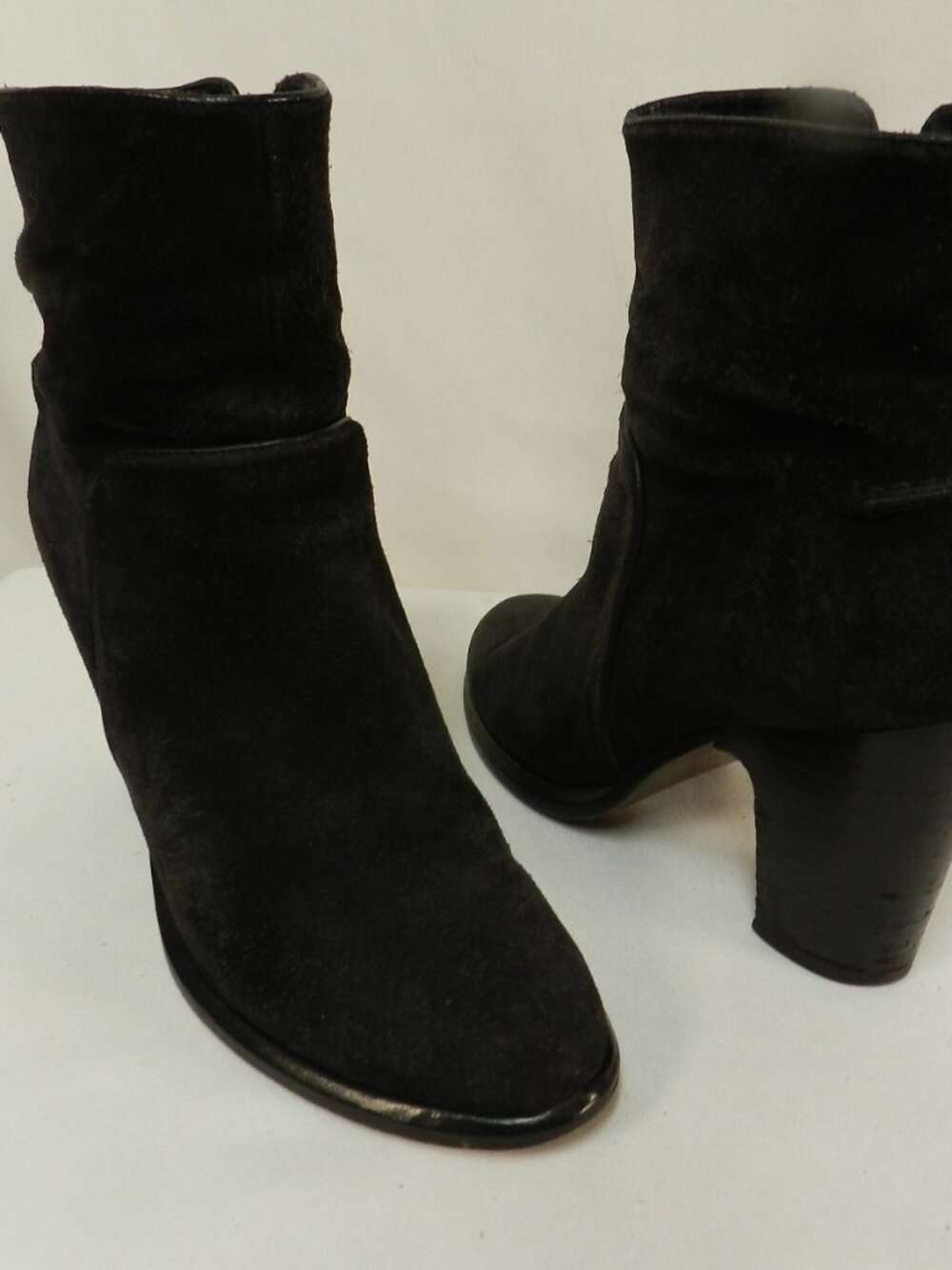 Rag & Bone Newbury Suede ankle zip boots booties heeled black Women Size 38 US 8